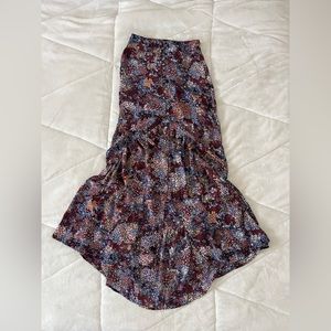 Floral High Low Skirt